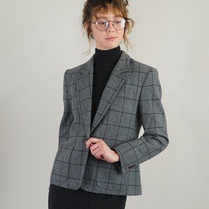 Dark Academia Vintage Pendleton Blazer in Grey
